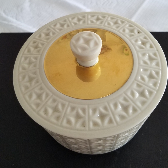 Vintage Lenox Trinket Candy Dish Round Made USA Handcrafted 24 K Gold - Picture 3 of 12